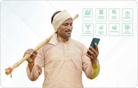 Farmer using smartphone